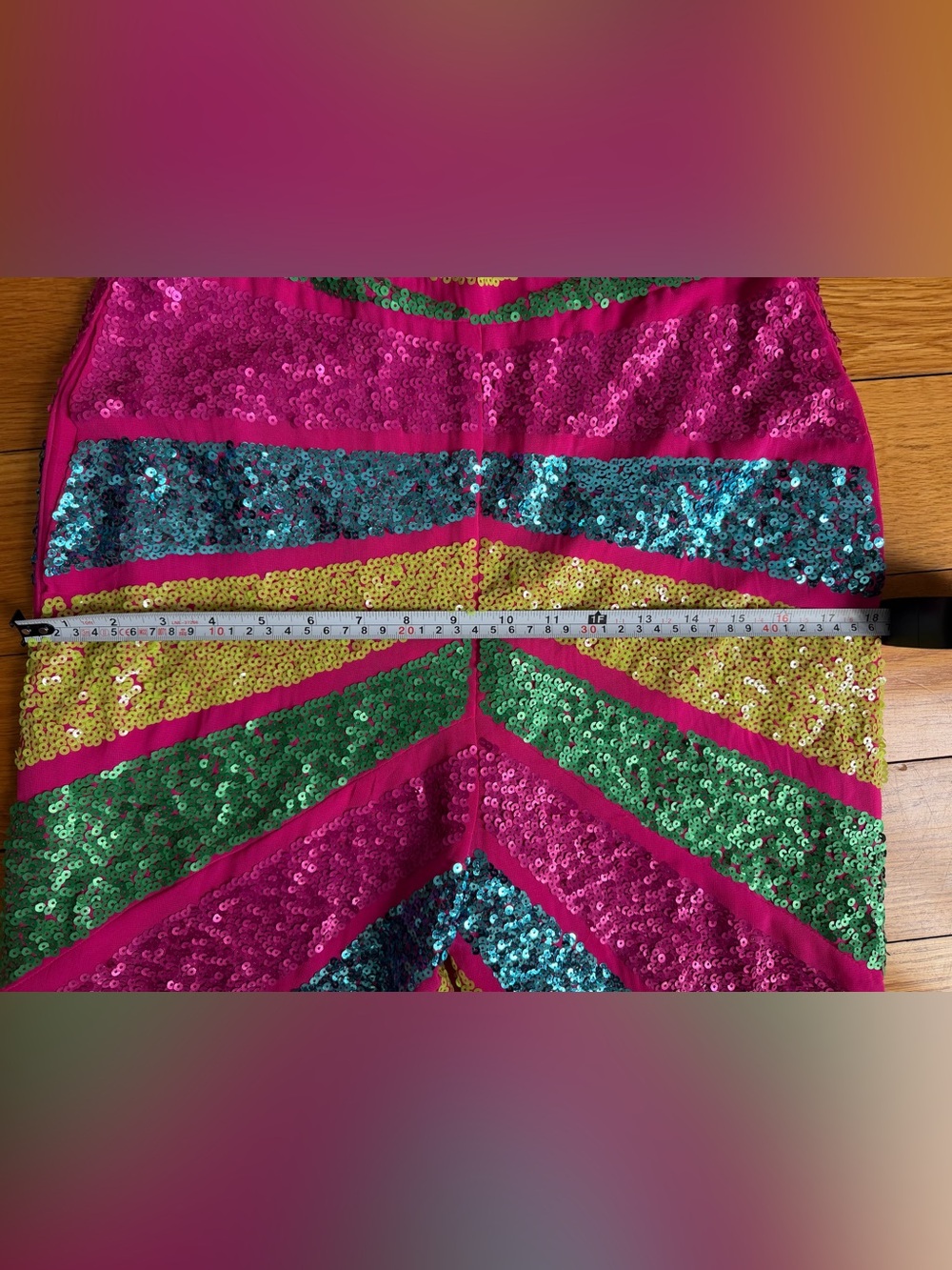FUN Sparkly Sequin Halter Jumpsuit in Fuchsia, Teal & Lime - Picture 10 of 11